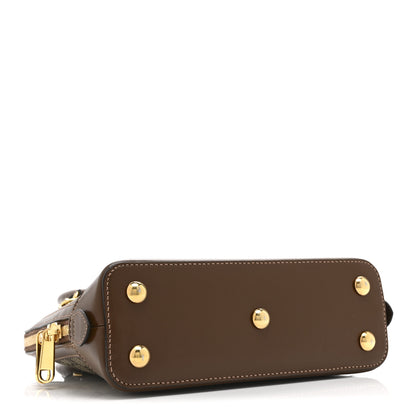 Gucci GG Supreme Monogram Azalea Calfskin Small Horsebit 1955 Top Handle Bag Beige Ebony Brown Sugar 4 of 11