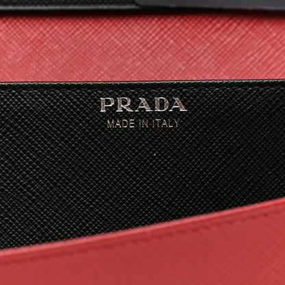 Prada Saffiano Metal Flap Wallet Black Fuoco 6 of 7