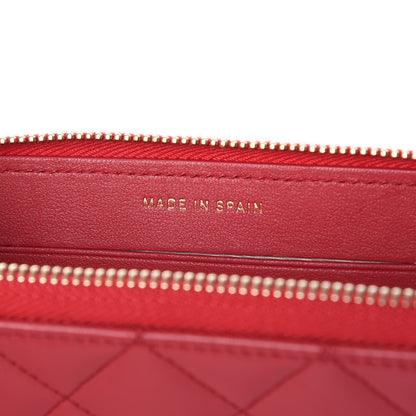 Chanel Lambskin Quilted Small Zip Around Wallet Dark Pink 7 of 7