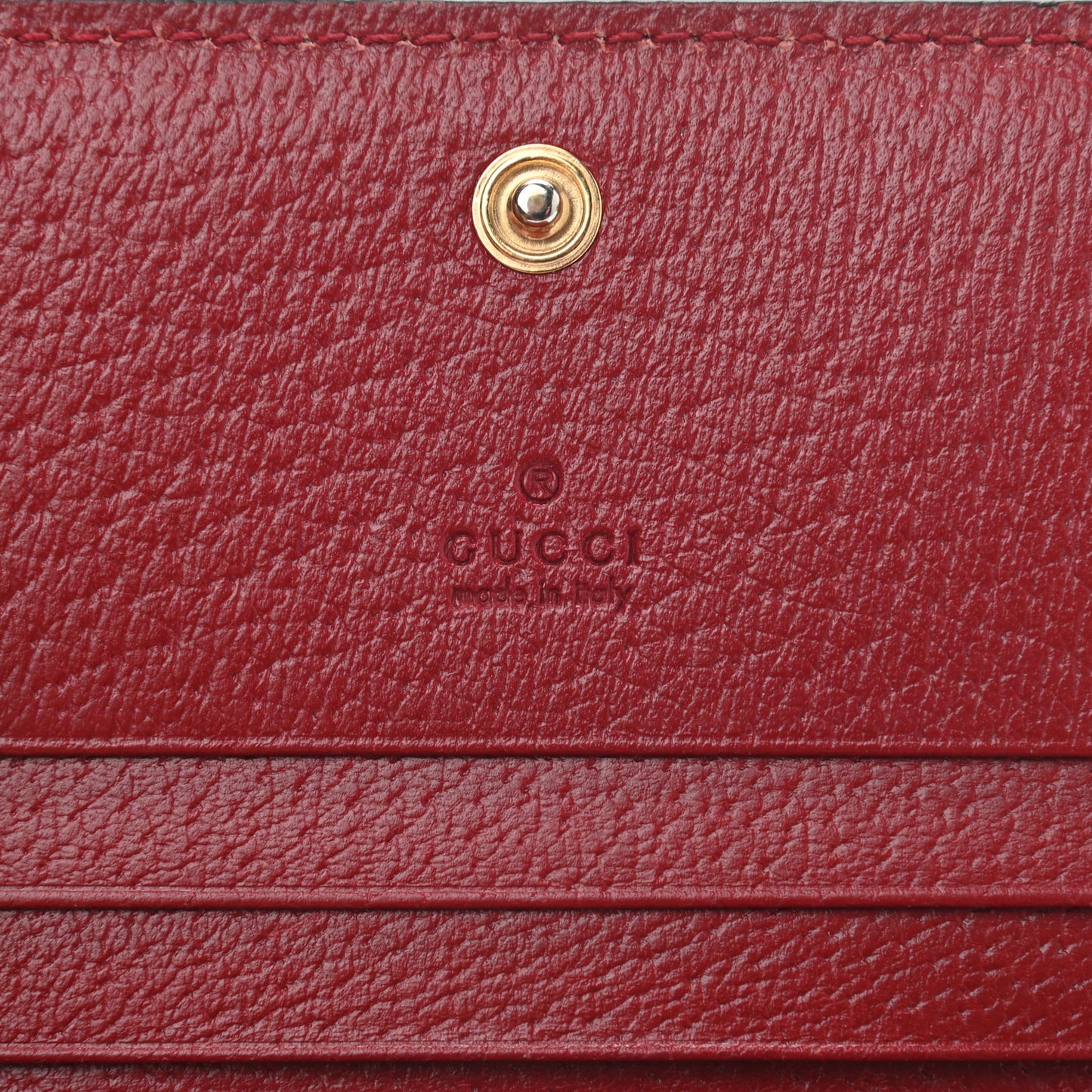 GG Supreme Monogram Tian Card Case Beige Multicolor Red