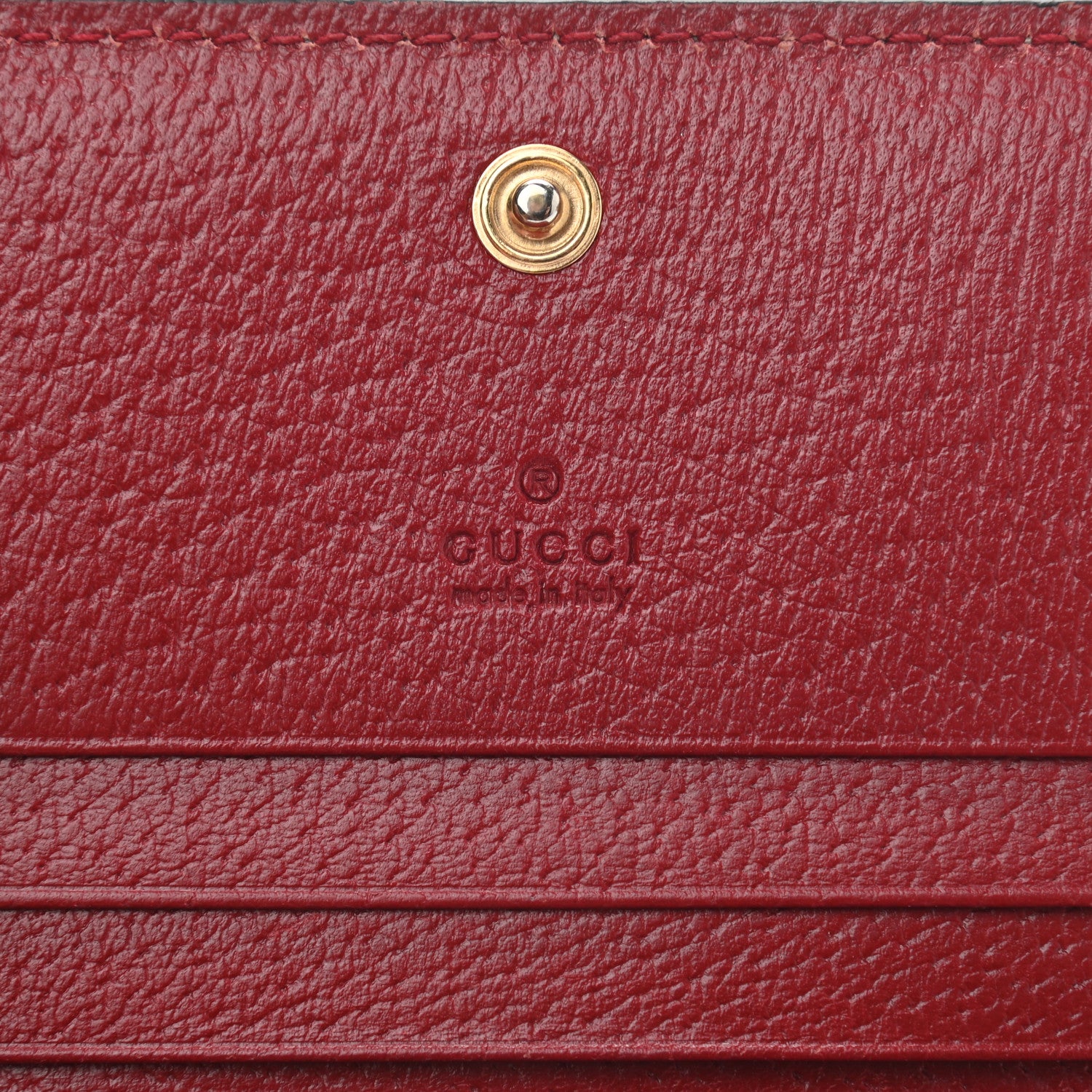 Gucci GG Supreme Monogram Tian Card Case Beige Multicolor Red 6 of 7