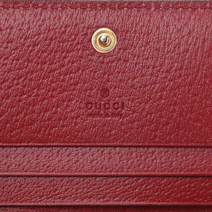Gucci GG Supreme Monogram Tian Card Case Beige Multicolor Red 6 of 7