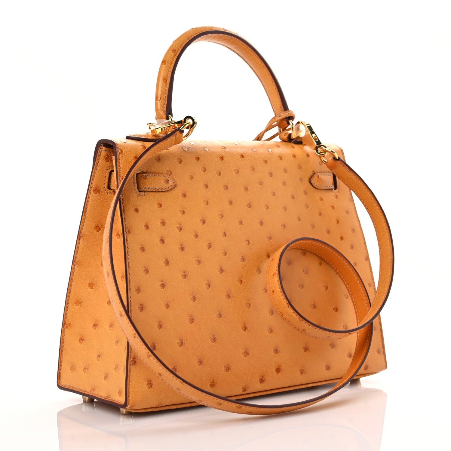 Hermes Ostrich Kelly Sellier 25 Saffron 3 of 10