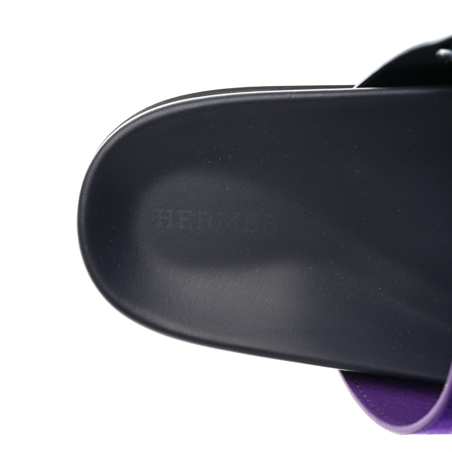 Hermes Suede Goatskin Womens Chypre Sandals 37 Marine Violet Majorette 7 of 9