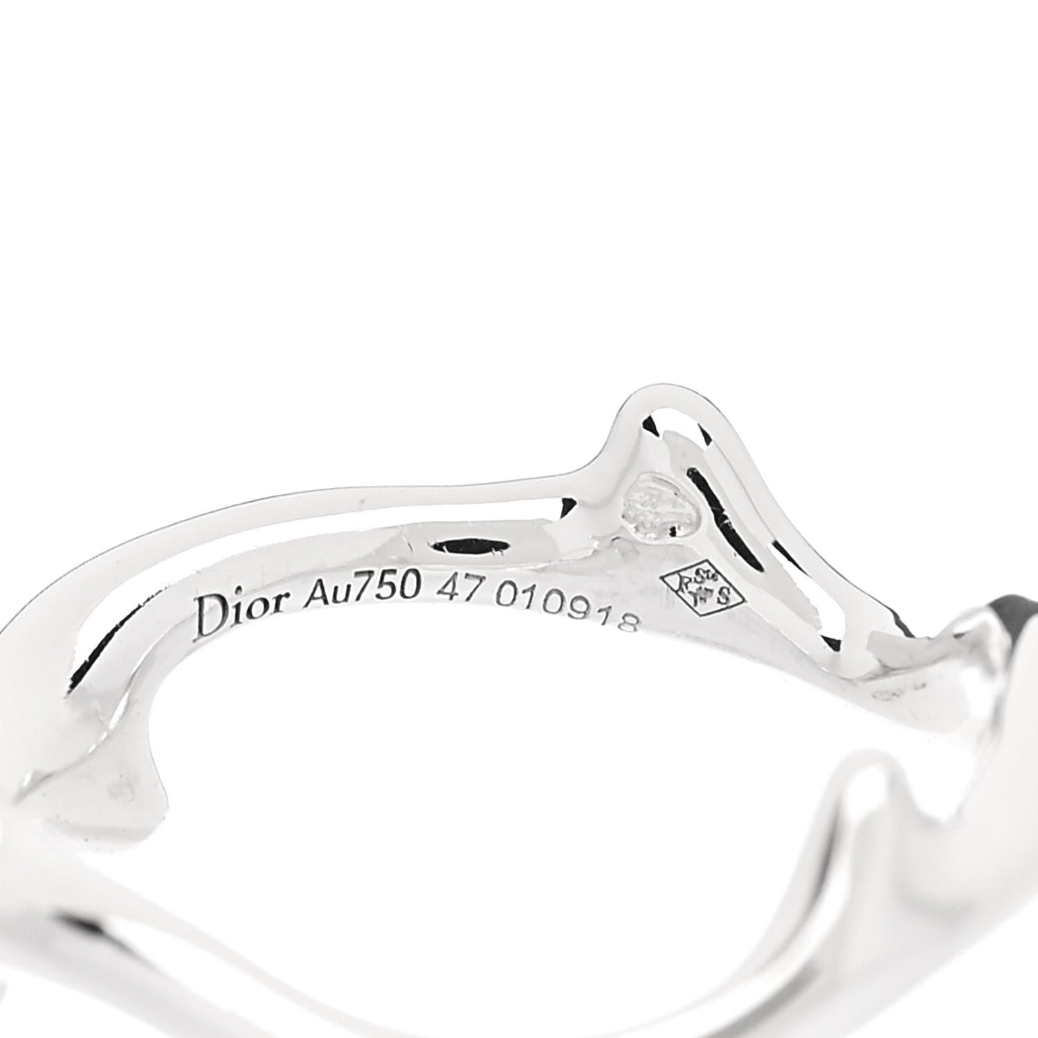 Christian Dior 18K White Gold Bois de Rose Ring 47 4 1298714