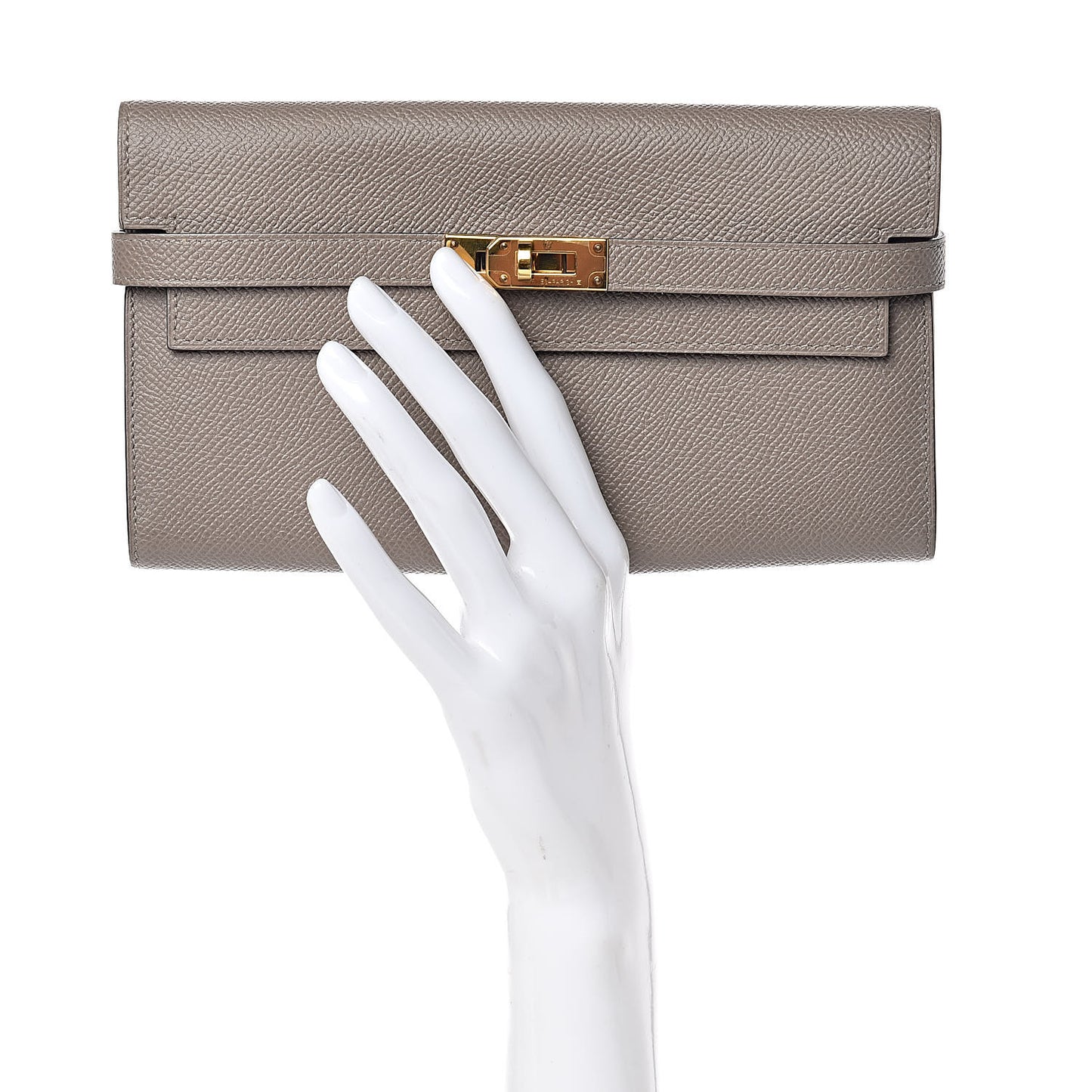 Epsom Kelly Longue Wallet Gris Asphalte