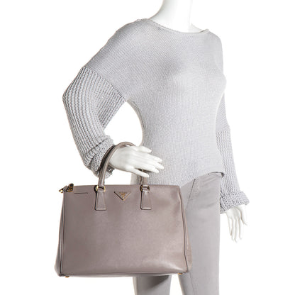 Prada Saffiano Lux Large Double Zip Tote Argilla 2 of 11