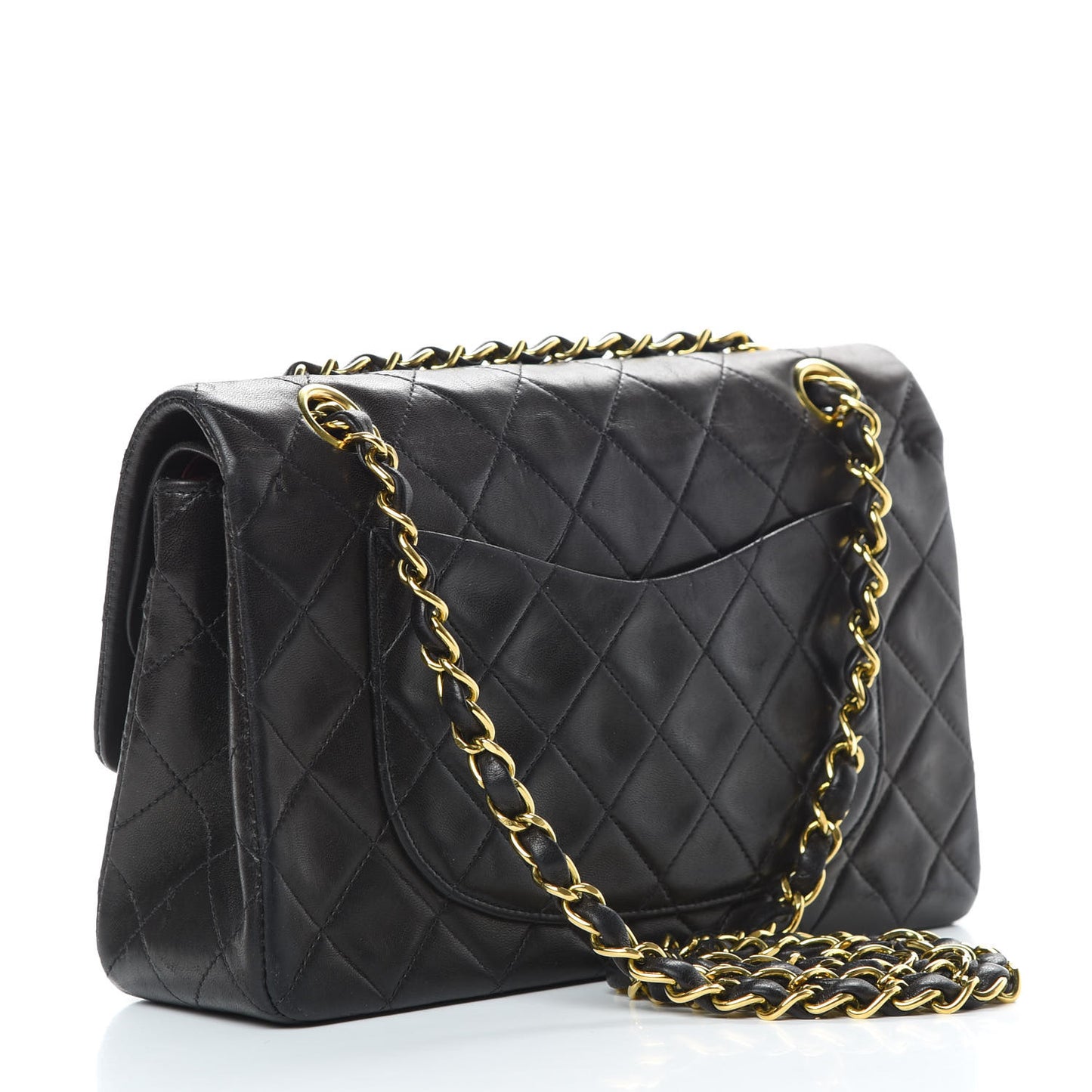Lambskin Quilted Small Double Flap Black