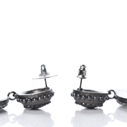 Chanel Ruthenium CC Drop Earrings 3 of 4