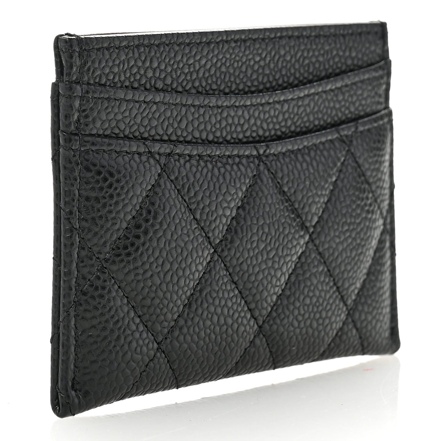 Caviar Quilted Card Holder Black