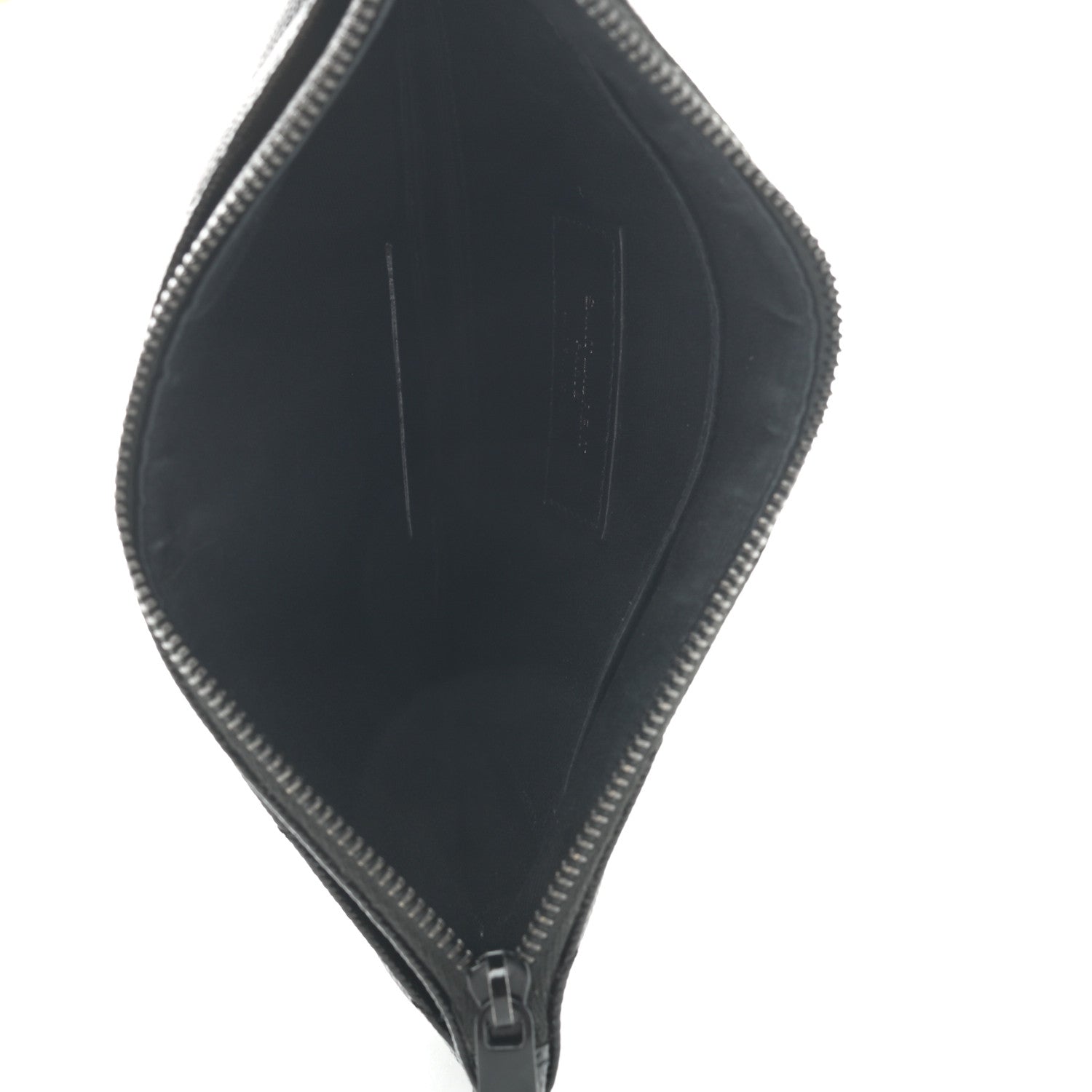 Saint Laurent Grain De Poudre Chevron Monogram Bill Pouch Black 5 of 7
