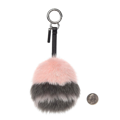 Fendi Mink Fox Fur Kid Monster Bag Bug Charm Pink 2 of 3