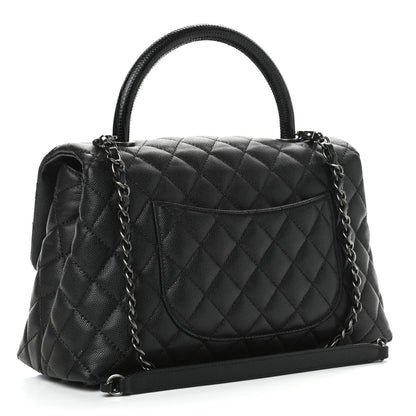 Chanel Caviar Lizard Quilted Small Coco Handle Flap Black 4 of 10
