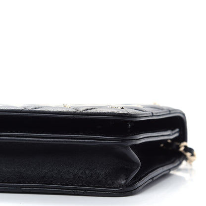 Chanel Lambskin Quilted All About Chanel Wallet On Chain WOC Black 10 of 10