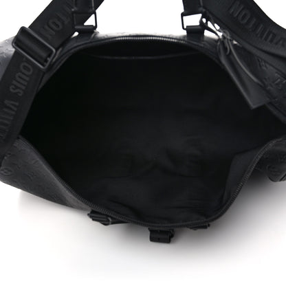 Louis Vuitton Calfskin Shadow Monogram Keepall Bandouliere 50 Black 5 of 10