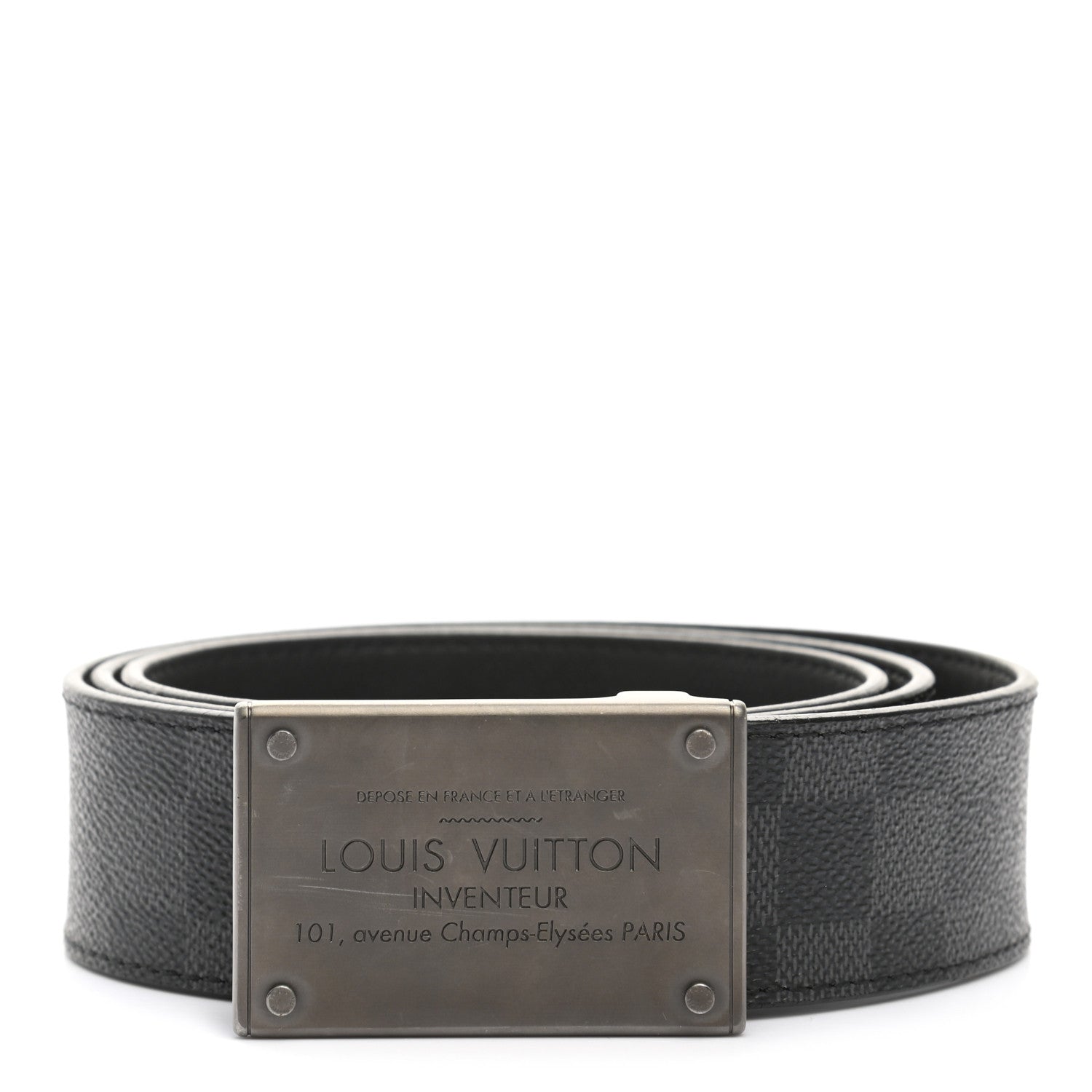Louis Vuitton Damier Graphite Infini Neo Inventeur 40mm Reversible Belt 95 38 Black 1 of 5