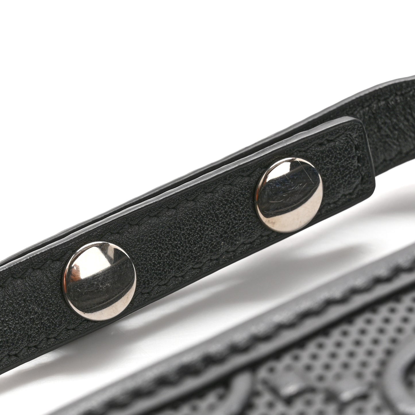 Calfskin GG Tennis Embossed Mini Crossbody Bag Black