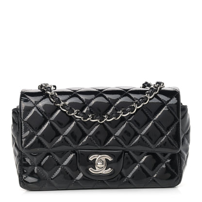 Chanel Patent Calfskin Quilted Mini Rectangular Flap Black 1 of 12