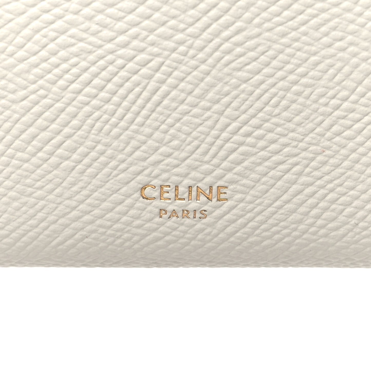 Grained Calfskin Medium Multifunction Strap Wallet White Ocre