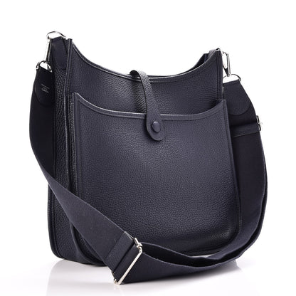 Hermes Taurillon Clemence Evelyne III PM Bleu Nuit 3 of 7