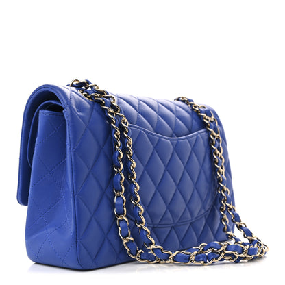 Chanel Lambskin Quilted Medium Double Flap Blue 3 of 11
