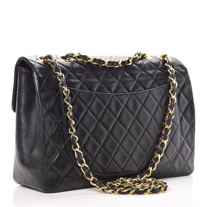 Chanel Lambskin Quilted XL Jumbo Single Flap Black 3 of 9