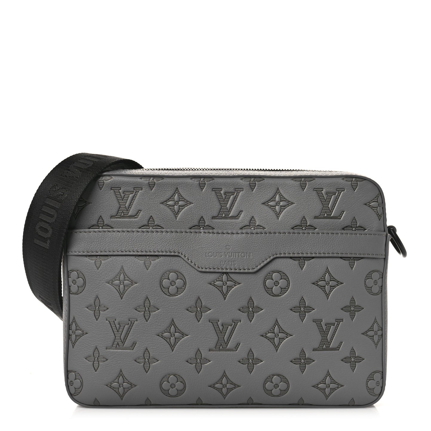 Calfskin Monogram Shadow Trio Messenger Anthracite Gray