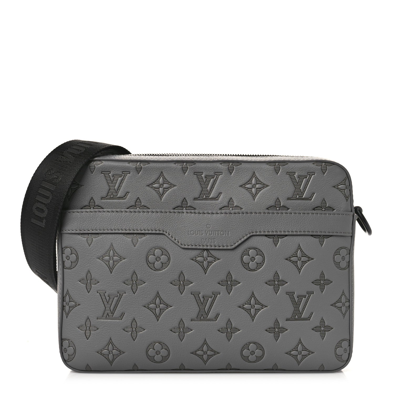 Louis Vuitton Calfskin Monogram Shadow Trio Messenger Anthracite Gray 3 of 11