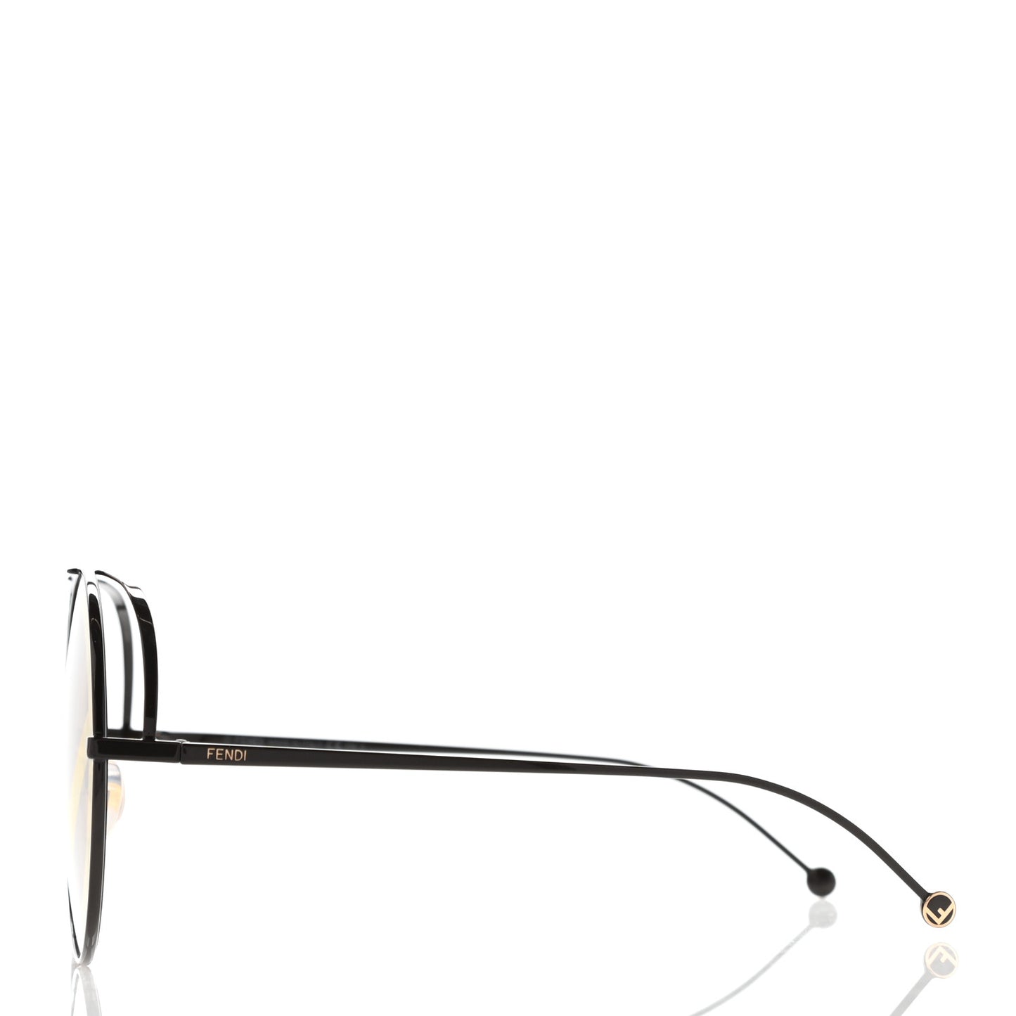 Metal F is Fendi Printed Run Away Round Frame Sunglasses FF 0285/S Black