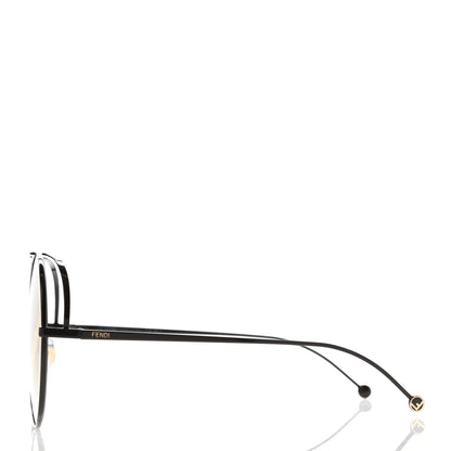 Fendi Metal F is Fendi Printed Run Away Round Frame Sunglasses FF 0285/S Black 3 of 7