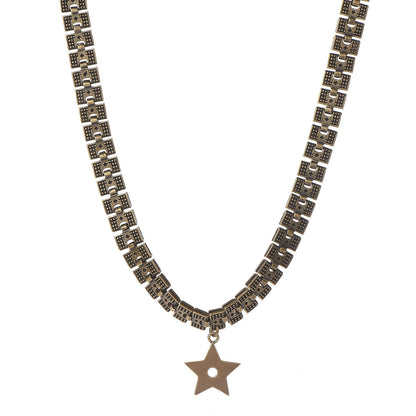 Christian Dior Metal Star Choker Necklace Aged Gold 1 of 6