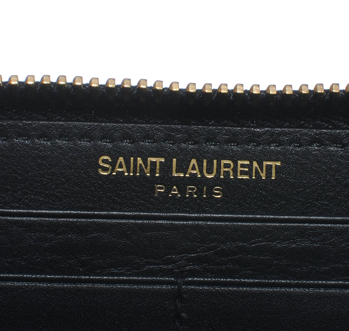 Saint Laurent Leather Y Line Zip Around Wallet Black 6 of 7