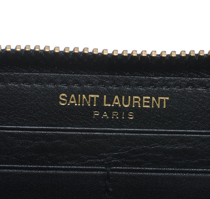 Saint Laurent Leather Y Line Zip Around Wallet Black 6 of 7