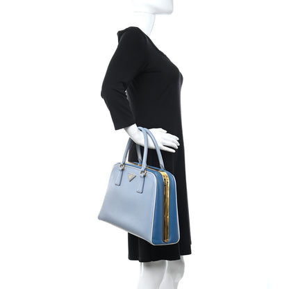 Prada Saffiano Pyramid Bag Aviazione Cobalto 2 of 9
