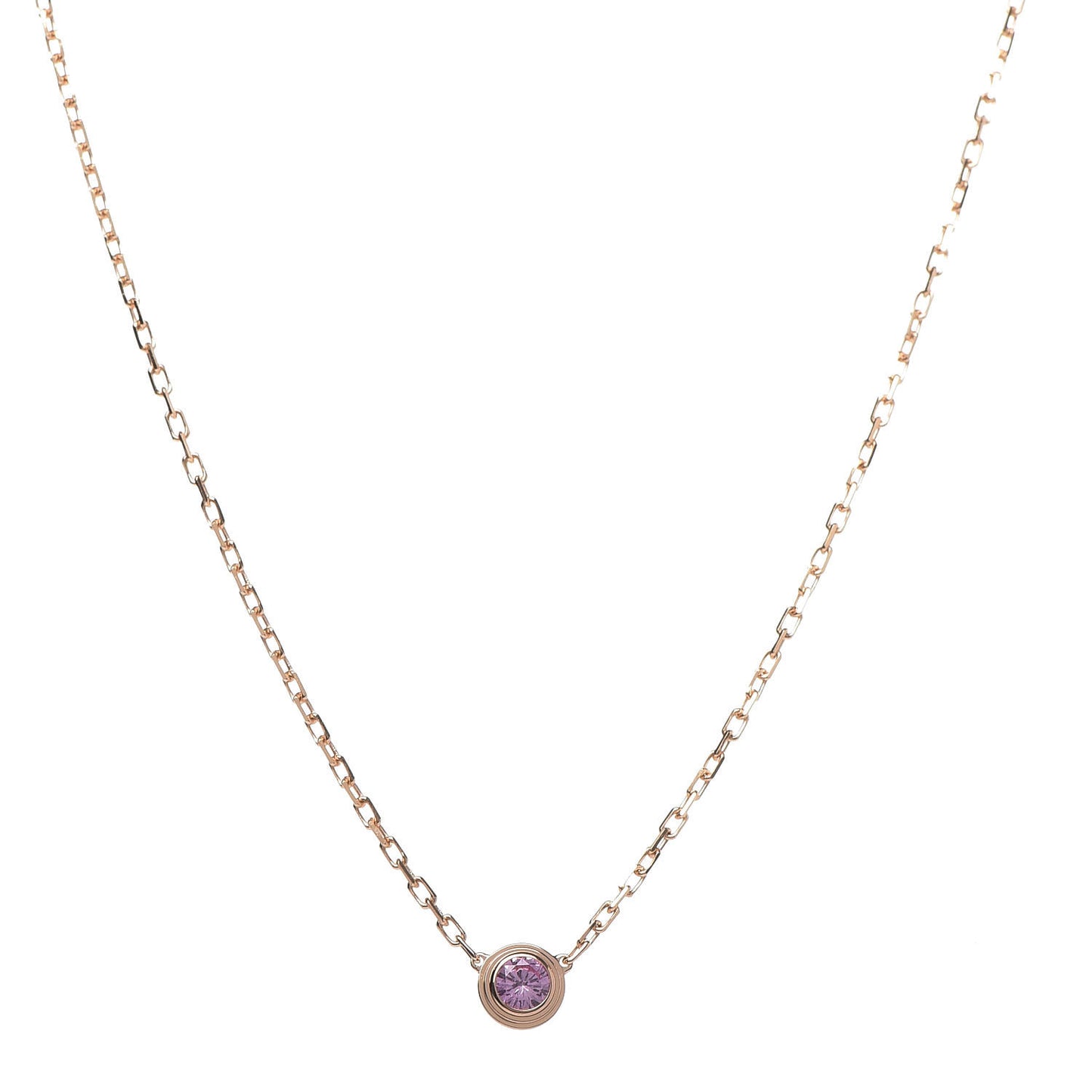 18K Pink Gold Pink Sapphire D'Amour Pendant Necklace