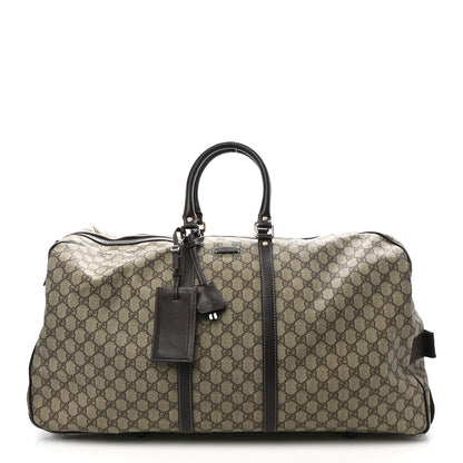 Gucci GG Plus Monogram Large Carry On Duffle Trolley Beige Ebony Cocoa Dark Chocolate 1 of 14