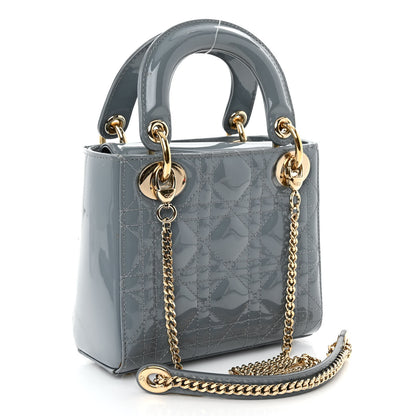 Christian Dior Patent Cannage Mini Lady Dior Light Blue 3 of 10