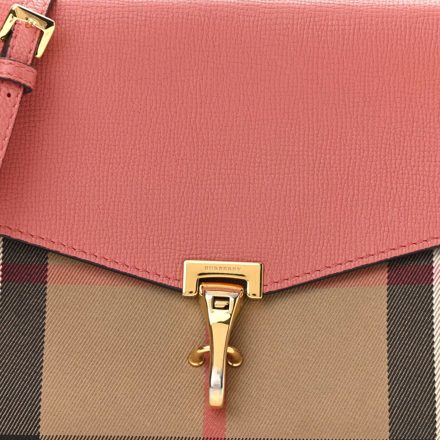 Burberry Derby Calfskin House Check Small Macken Crossbody Bag Copper Pink 8 of 13