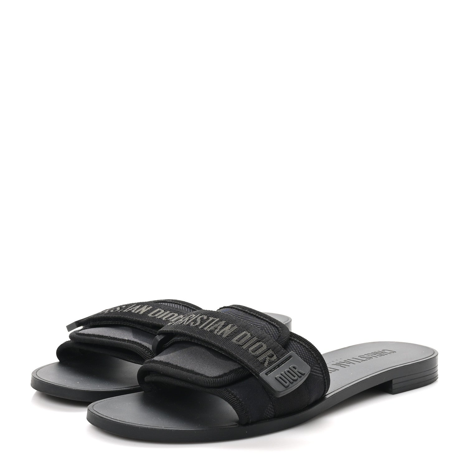 Christian Dior Technical Stretch Fabric Camouflage Dio(r)evolution Slide Sandals 39 Black Military 3 of 10