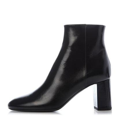 Saint Laurent Calfskin Loulou 70 Uniform Ankle Boots 38 Black 1 of 9