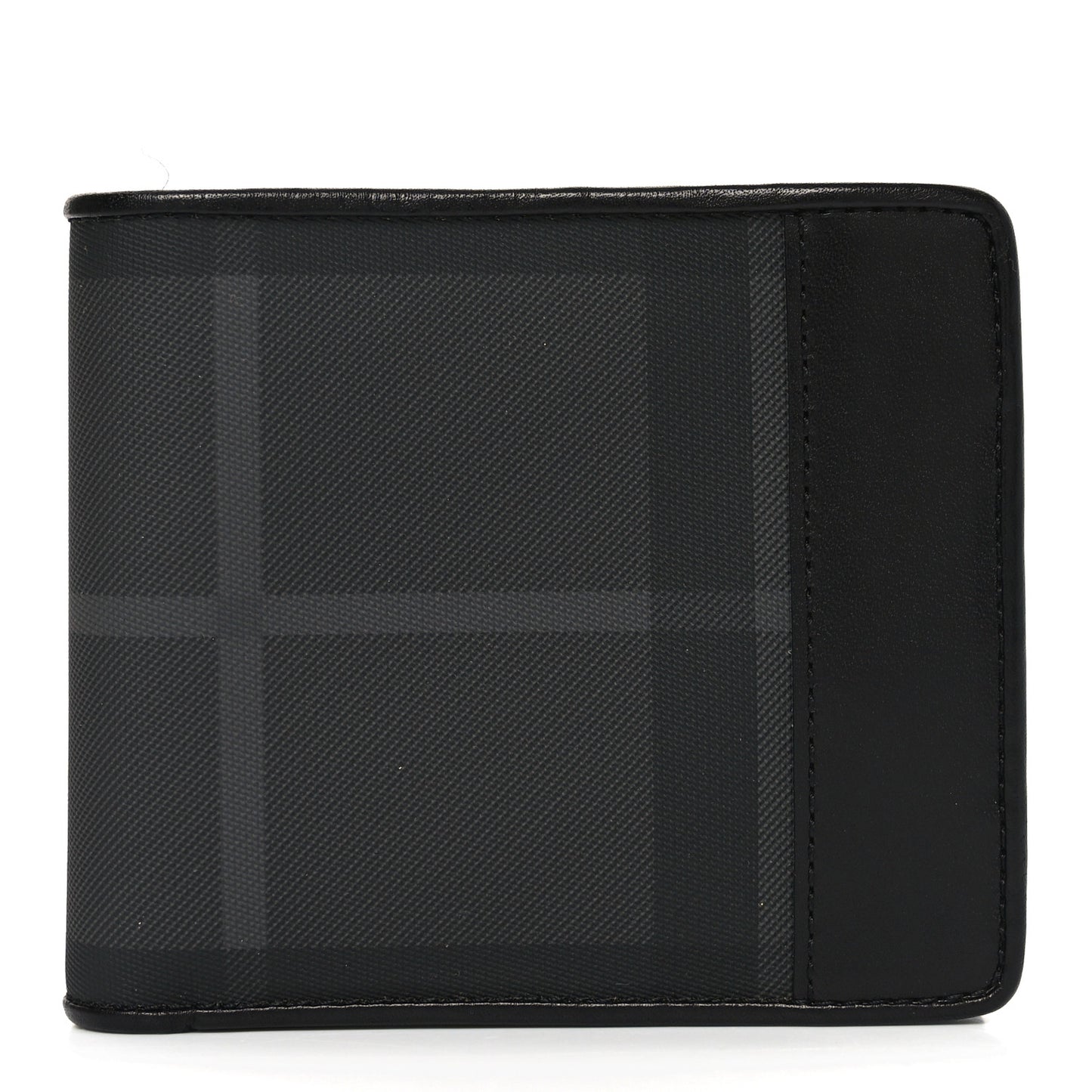 London Check Bi-Fold Mens Wallet Charcoal Black