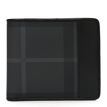 Burberry London Check Bi-Fold Mens Wallet Charcoal Black 1 of 6