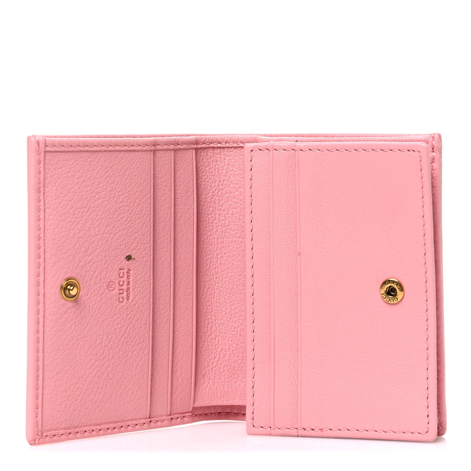 Gucci Wonka Grain Calfskin Diana Card Case Wallet Wild Rose 5 of 8