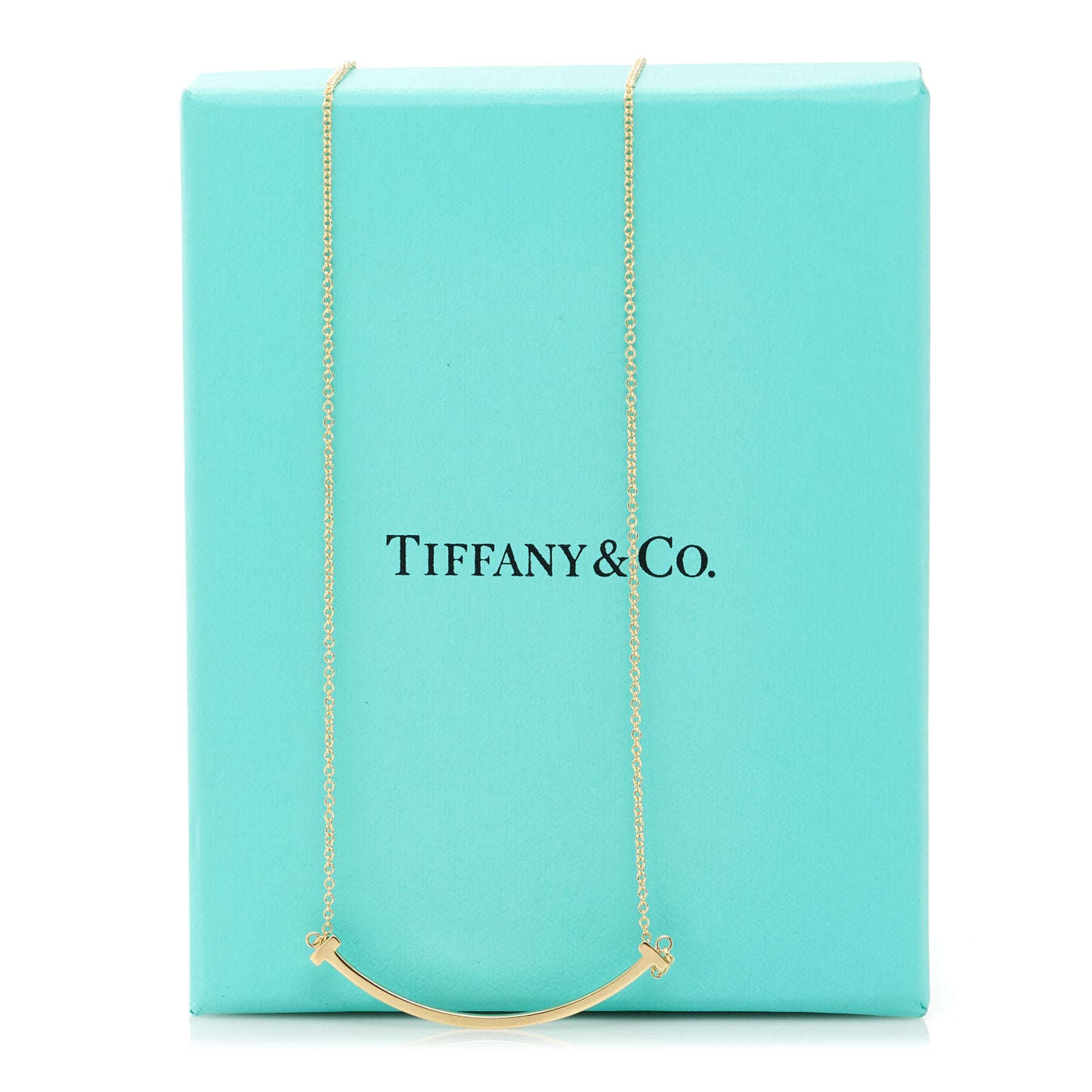 18K Yellow Gold Small T Smile Pendant Necklace
