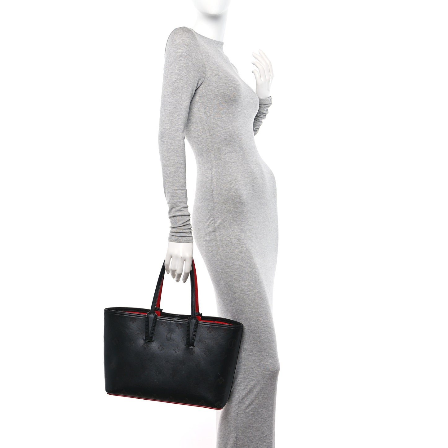 Calfskin Loubinthesky East West Cabata Tote Black