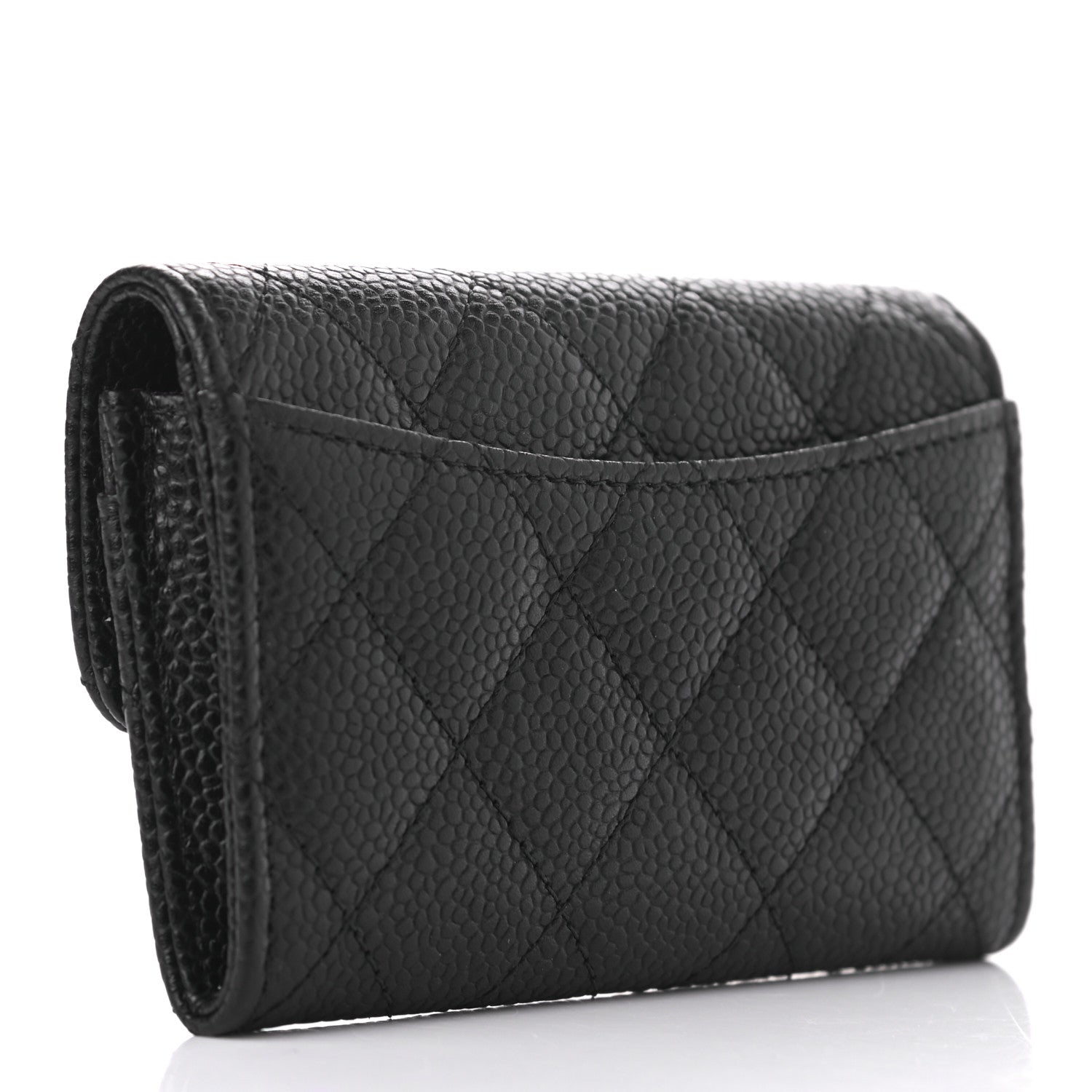 Chanel Caviar Quilted Flap Card Holder Wallet Black 3 of 8