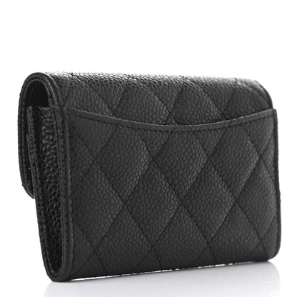 Chanel Caviar Quilted Flap Card Holder Wallet Black 3 of 8