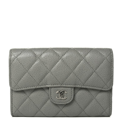Chanel Caviar Quilted Small Flap Wallet Grey 1 of 6