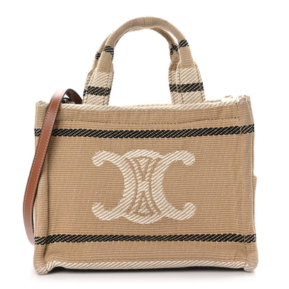 Celine Stripe Triomphe Small Cabas Beige Black 1 of 11