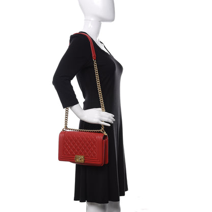 Chanel Lambskin Quilted Medium Boy Flap Red 2 of 13